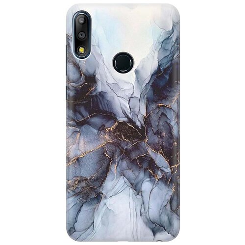 фото Ультратонкий силиконовый чехол-накладка для asus zenfone max pro (m2) zb631kl с принтом "черно-белый мрамор" gosso