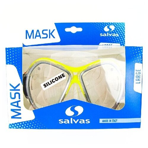 фото Маска для плавания salvas phoenix sil mask арт.ca520s2gysth р.senior, серебристо/жёлтый