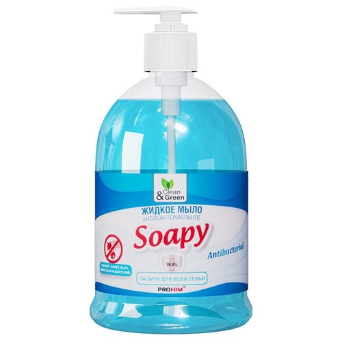 Купить Жидкое мыло Soapy антибактериальное с дозатором 500 мл Clean&Green CG8063, Clean&Green