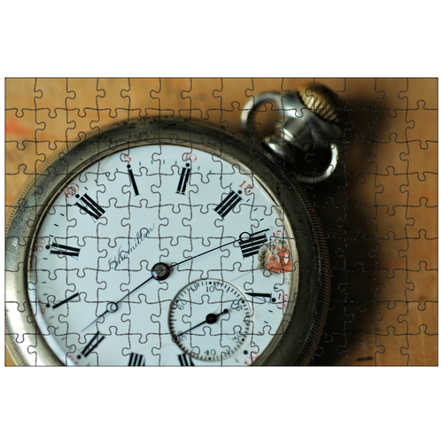 фото Магнитный пазл 27x18см."карманные часы, время, античный" на холодильник lotsprints