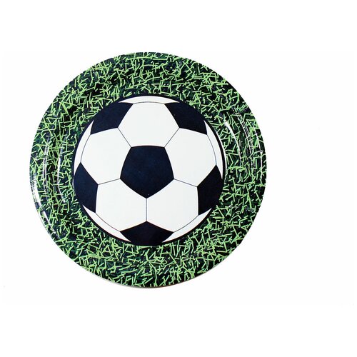 фото Тарелка бумажная футбол, 18 см, 6 шт. сфера