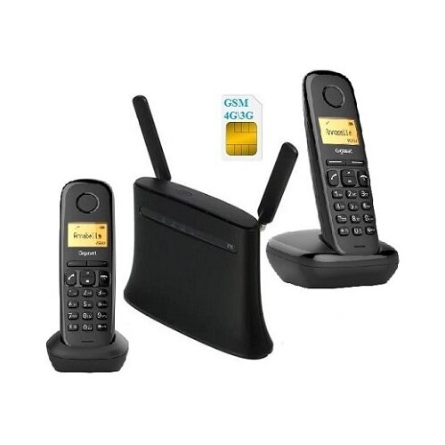 фото Комплект sim 283-2 стационарный сотовый радио телефон dect gsm 4g 3g с двумя трубками 003828  ип прохоров р.с.