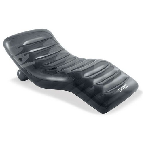 фото Надувное кресло 191х99 см, шезлонг пляжный для плавания,цвет дымчато-серый, нагрузка до 100 кг, от 14 лет, без насоса, intex 56875