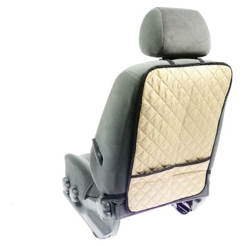 фото Защитная накидка на переднее сиденье 1 карман, размер 40×60, оксфорд, стеганная, бежевая mikimarket
