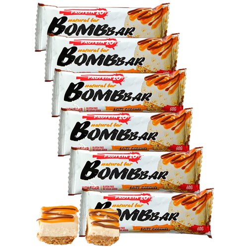 фото Протеиновый батончик bombbar protein bar 6 x 60 г, соленая карамель