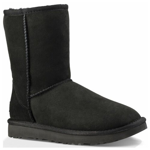 фото Угги ugg classic short ii 1016223_blk замшевые зимние с мехом черные (38)