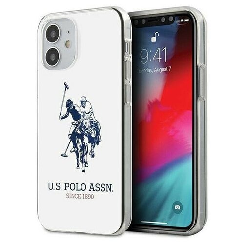 фото Пластиковый чехол-накладка для iphone 12 mini u.s. polo assn. pc/tpu shiny double horse hard, белый (ushcp12stpuhrwh)