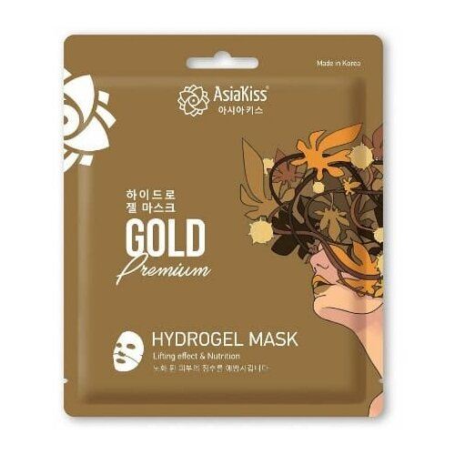 фото Asiakiss маска гидрогелевая с экстрактом золота - gold hydrogel mask, 20г