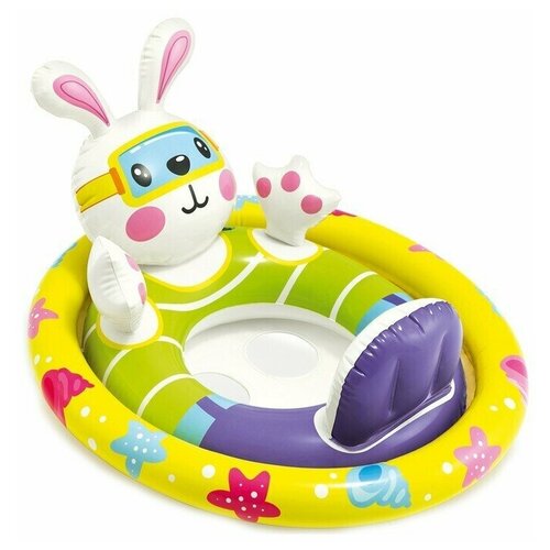 фото Детский надувной круг для плавания с сиденьем и спинкой, плавательный круг для купания детей 3-4 года, надувной плот для малышей, 76х58, intex 59570np