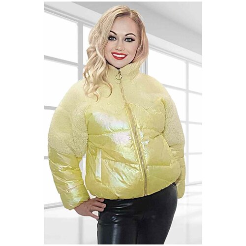 фото  куртка , демисезон/зима, силуэт свободный, размер 42, желтый bgt