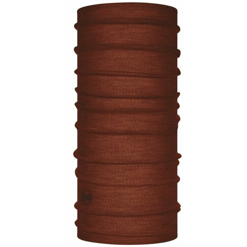 фото Тонкий шерстяной шарф-труба buff wool lightweight solid sienna