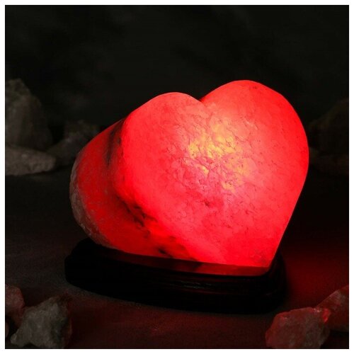 фото Соляная лампа "сердце алое", цельный кристалл, 13 см 1533539 . ваше здоровье