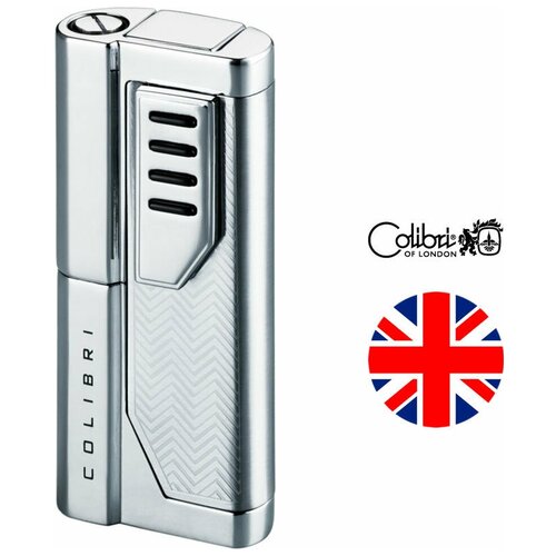 фото Colibri (великобритания) газовая зажигалка colibri oscar 2 silver & polished silver (с пробойником для сигар)