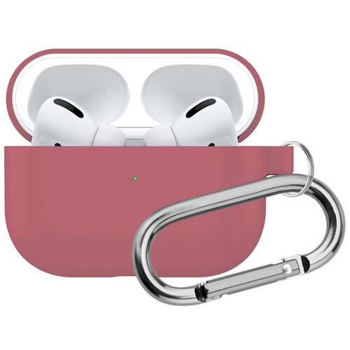 фото Силиконовый чехол для airpods pro с карабином гибискус wow-device