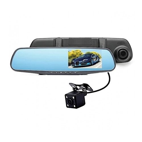 фото Видеорегистратор vehicle blackbox car dvr mirror full hd зеркало с камерой заднего вида (2 камеры) excelvan