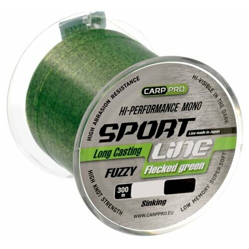 фото Леска carp pro sport line flecked green 300м 0.351мм