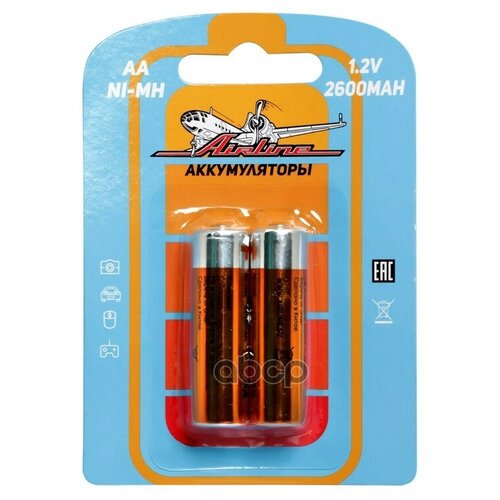 фото Батарейки aa hr6 аккумулятор ni- mh 2600 mah 2шт. airline арт. aa2602