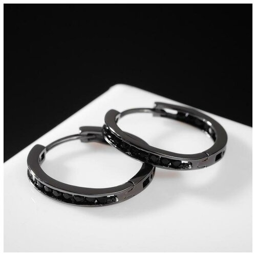 фото Sima land серьги-кольца "двуликие" сердечки, d=2,5 см, цвет серый металл сима-ленд
