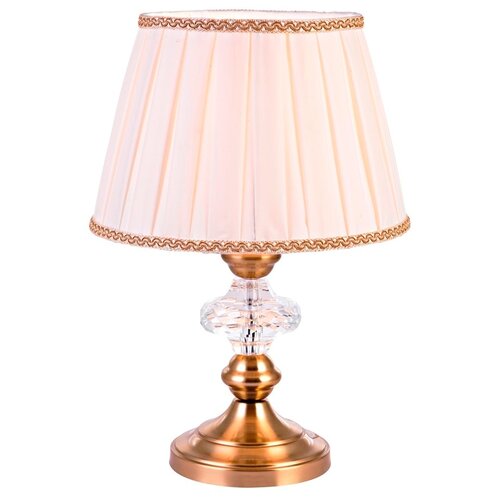 фото Лампа декоративная crystal lux iridium lg1, e27, 60 вт, цвет арматуры: бронзовый, цвет плафона/абажура: розовый