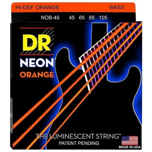 фото Струны для бас-гитары dr string nob-45 hi-def neon