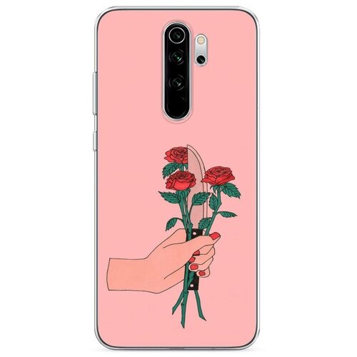 фото Силиконовый чехол "розы и нож" на xiaomi redmi note 8 pro / сяоми редми нот 8 про case place