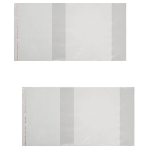фото Обложка, набор 20 шт., пэ 210 х 400 мм, 80 мкм, для тетрадей и дневников (в мягкой обложке), с клеевым краем, универсальная migura