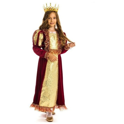 фото Карнавалия чудес детский карнавальный костюм "королева", платье, корона, рост 134 см интэк