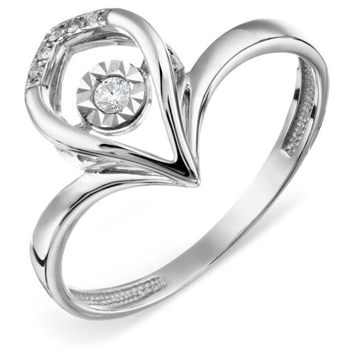 фото Кольцо diamant online, белое золото, 585 проба, бриллиант, размер 17, прозрачный
