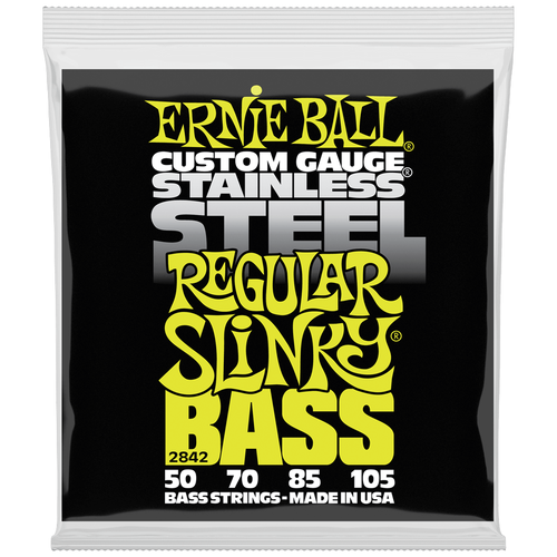 фото Струны для бас-гитары ernie ball 2842 regular slinky bass stainless steel 50-105