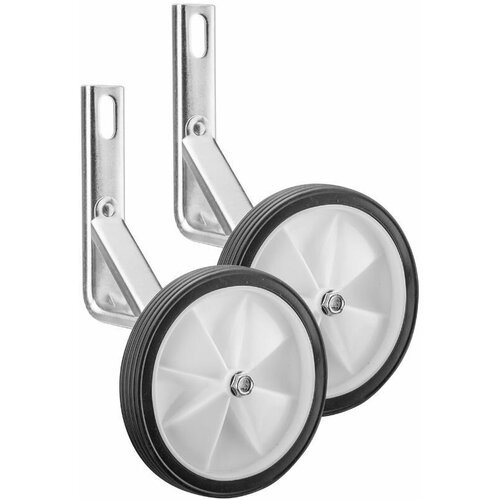 фото Дополнительные колеса (белые) stels hl-tw15 12"-20" с серебристыми кронштейнами пластик/металл