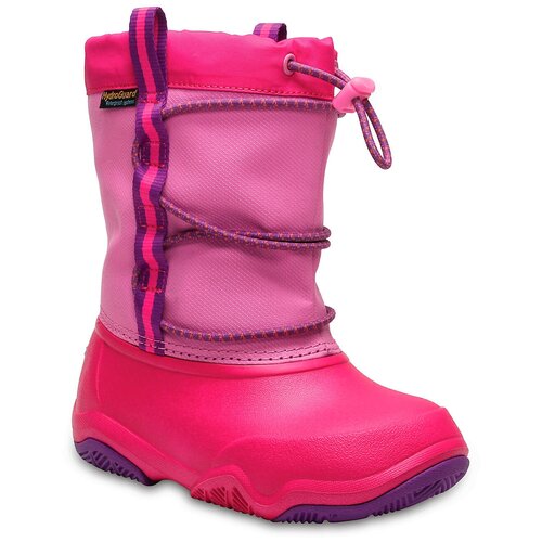 фото Резиновые сапоги crocs swiftwater waterproof boot размер 28(с11), party pink/candy pink