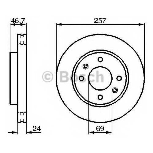 фото Диск тормозной hyundai elantra 00-/lantra/matrix 01-/kia cerato 1.6 06- передний bosch 0986479207