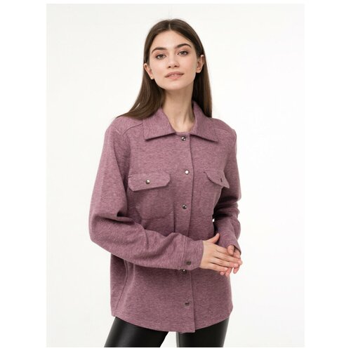 фото Рубашка женская lioli прямого кроя, цвет брусничный меланж, размер 48-50