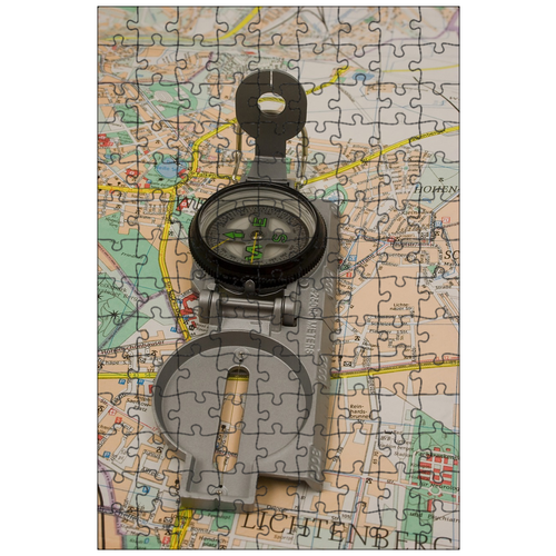 фото Магнитный пазл 27x18см."карта, компас, путешествия" на холодильник lotsprints