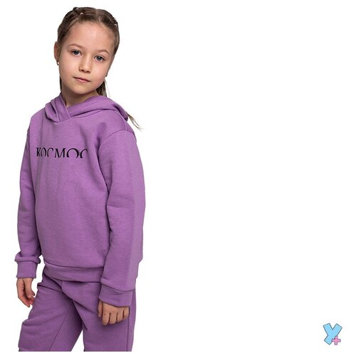 фото Худи (джемпер) детский для девочки (футер-петля 3х нитка) рост 110-116 фиолетовый умка+