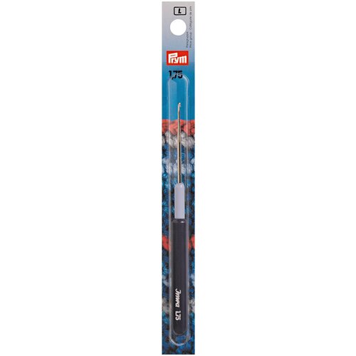 фото Крючок prym с пластиковой ручкой и колпачком 11753170 диаметр 1.8 мм, длина 12.5 см, серебристый/фиолетовый