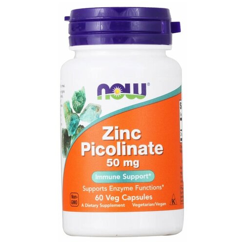 фото Минералы now zinc picolinate 50 мг, 60 капс