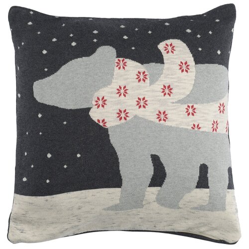 фото Чехол на подушку вязаный с новогодним рисунком polar bear из коллекции new year essential, 45х45 см tkano