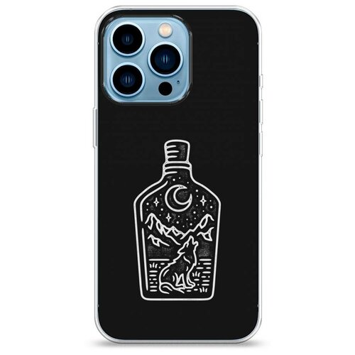 фото Силиконовый чехол "бутылка арт" на apple iphone 13 pro / айфон 13 про case place