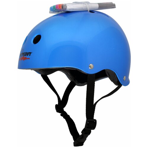 фото Шлем защитный wipeout, с фломастерами, m, blue metallic