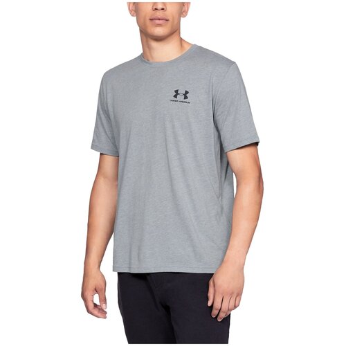 фото Футболка under armour sportstyle left chest logo ss серый xl 1326799-036