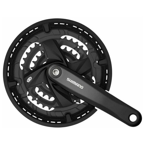 фото Система shimano altus m371, 175мм, 44/32/22, с защитой, черная