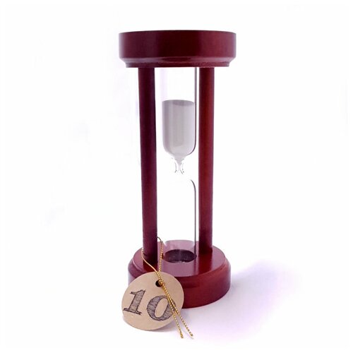 фото Без тм песочные часы "колонна" на 10 минут в деревянном корпусе