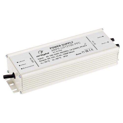 фото Блок питания arpv-lg12150-pfc (12v, 12.5a, 150w) (arlight, ip67 металл, 5 лет)