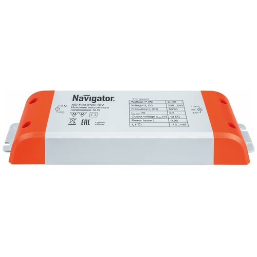 фото Navigator блок питания navigator "nd-p30" 12в/2.5а, 30вт, ip20 для светодиодной ленты