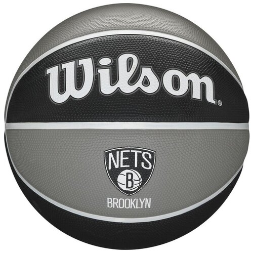 фото Мяч баскетбольный wilson nba team tribute broklyen nets, арт.wtb1300xbbro, р.7, резина, бут. кам, черн-сер