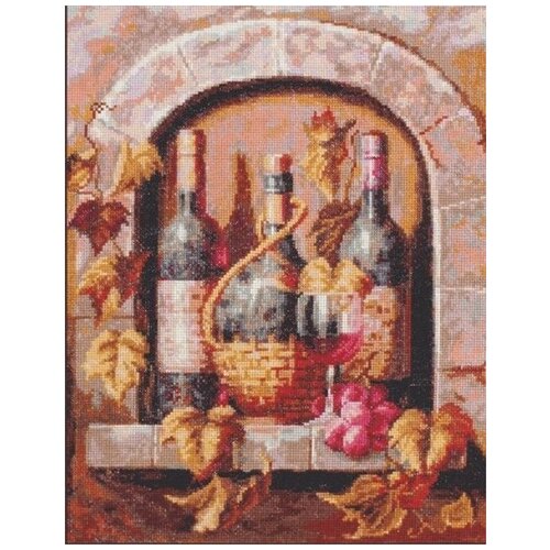 фото Набор для вышивания крестиком палитра "натюрморт с вином", 26x32см