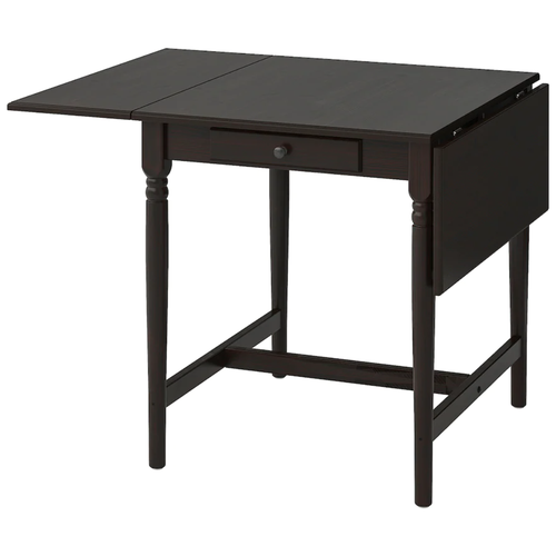 фото Ingatorp ингаторп стол c откидными полами, черно-коричневый65/123x78 см ikea