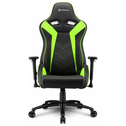 фото Игровое кресло sharkoon elbrus 3 чёрно- зелёное (синтетическая кожа) (elbrus-3- bk/gn)