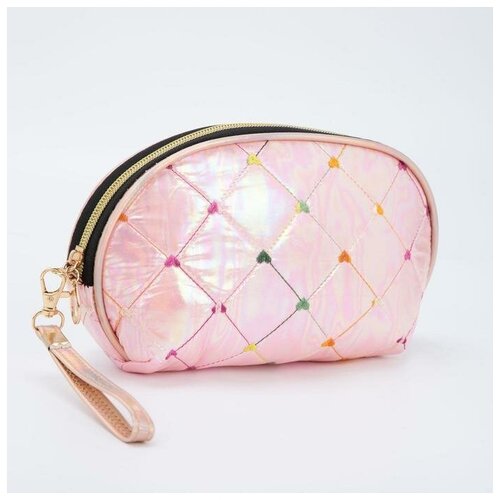 фото Косметичка-сумочка, отдел на молнии, с ручкой, цвет розовый mikimarket